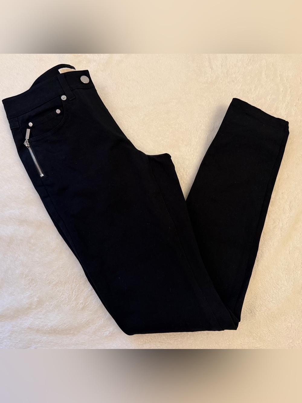 Michael Kors Black Zipper Detail Skinny Pants - Size 2 - Excellent Condition